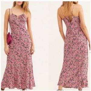 Free People NWT Floral Bon Voyage Midi Dress SM